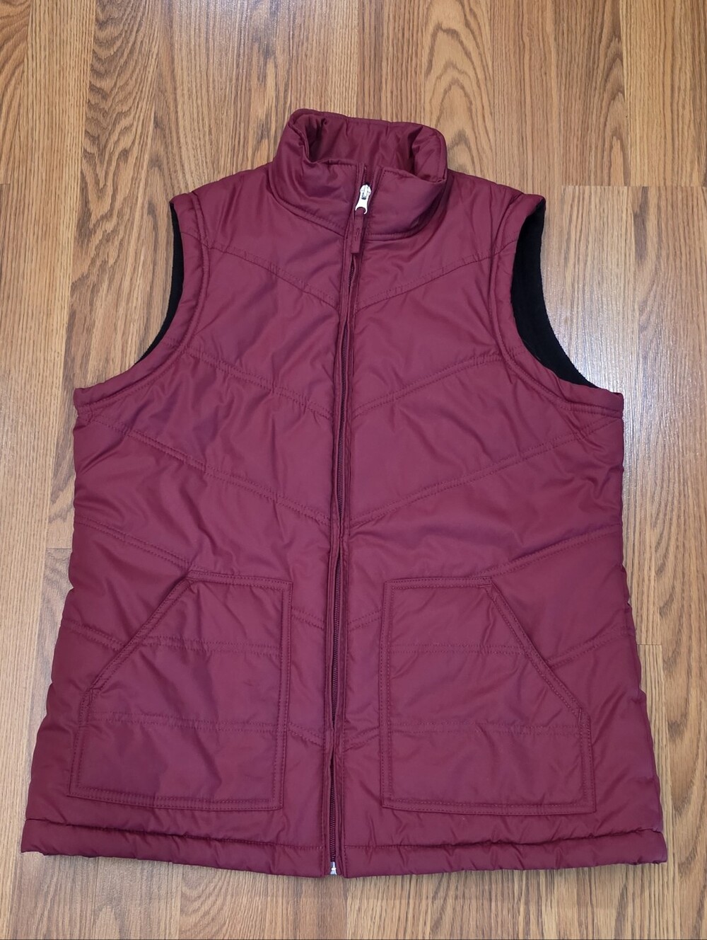 Bass Cranberry Red Puffer Vest Women's Size Medium